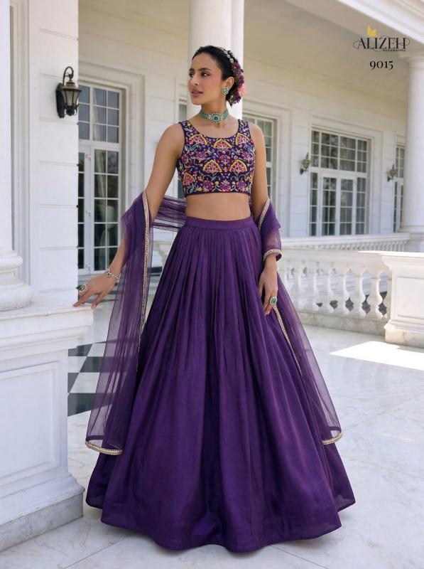 Alizeh 9014 To 9016 Vichitra Silk Bridal lehengha choli wholesalers in Hyderabad